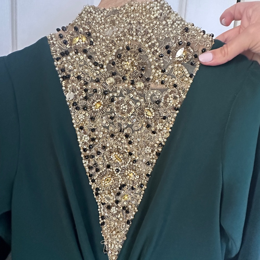 Dark emerald long sleeve maxi dress - Picture 5 of 7